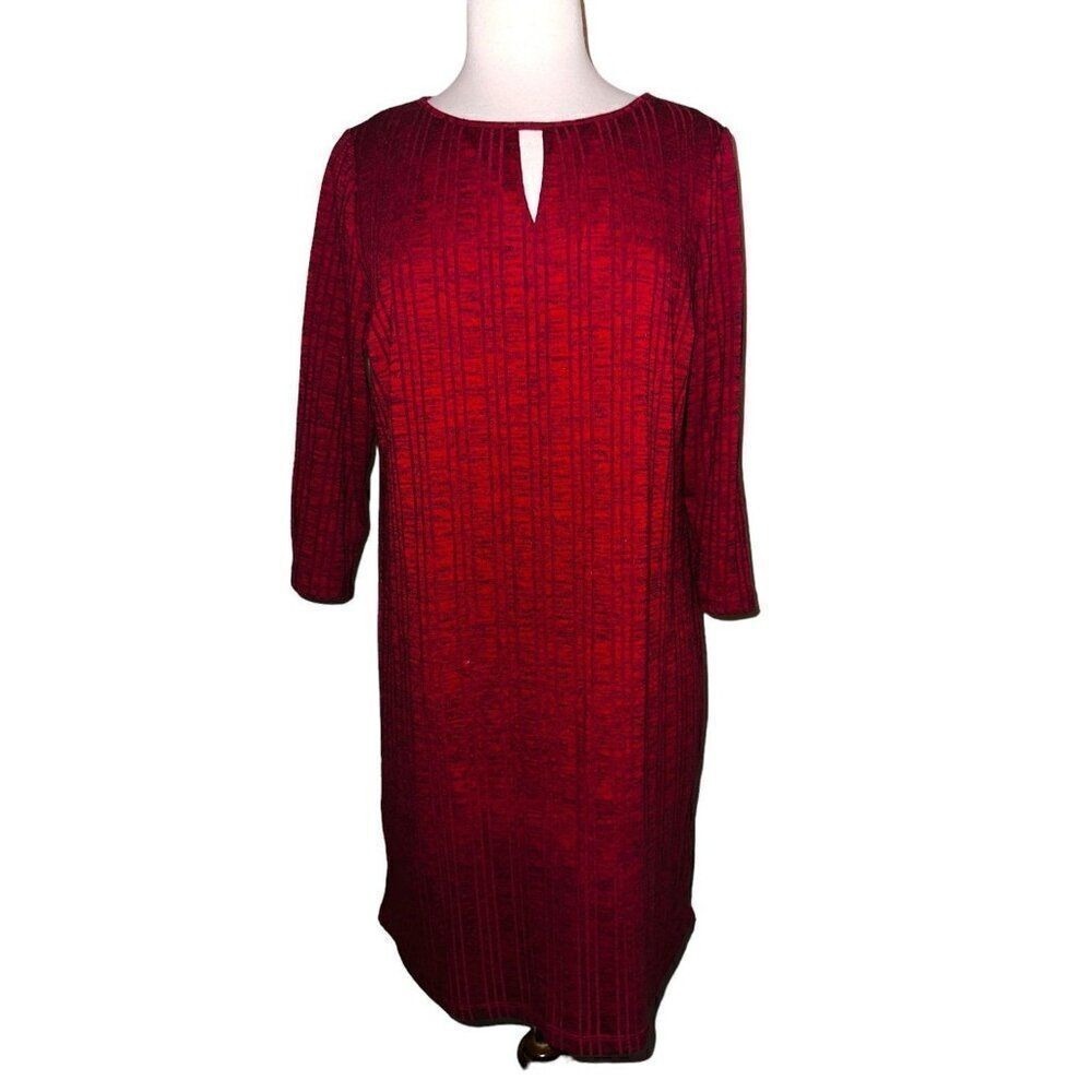 A9 Chicos Dress Ribbed Red Brand New Long Sleeve Modest New NWT Size 1 Women's